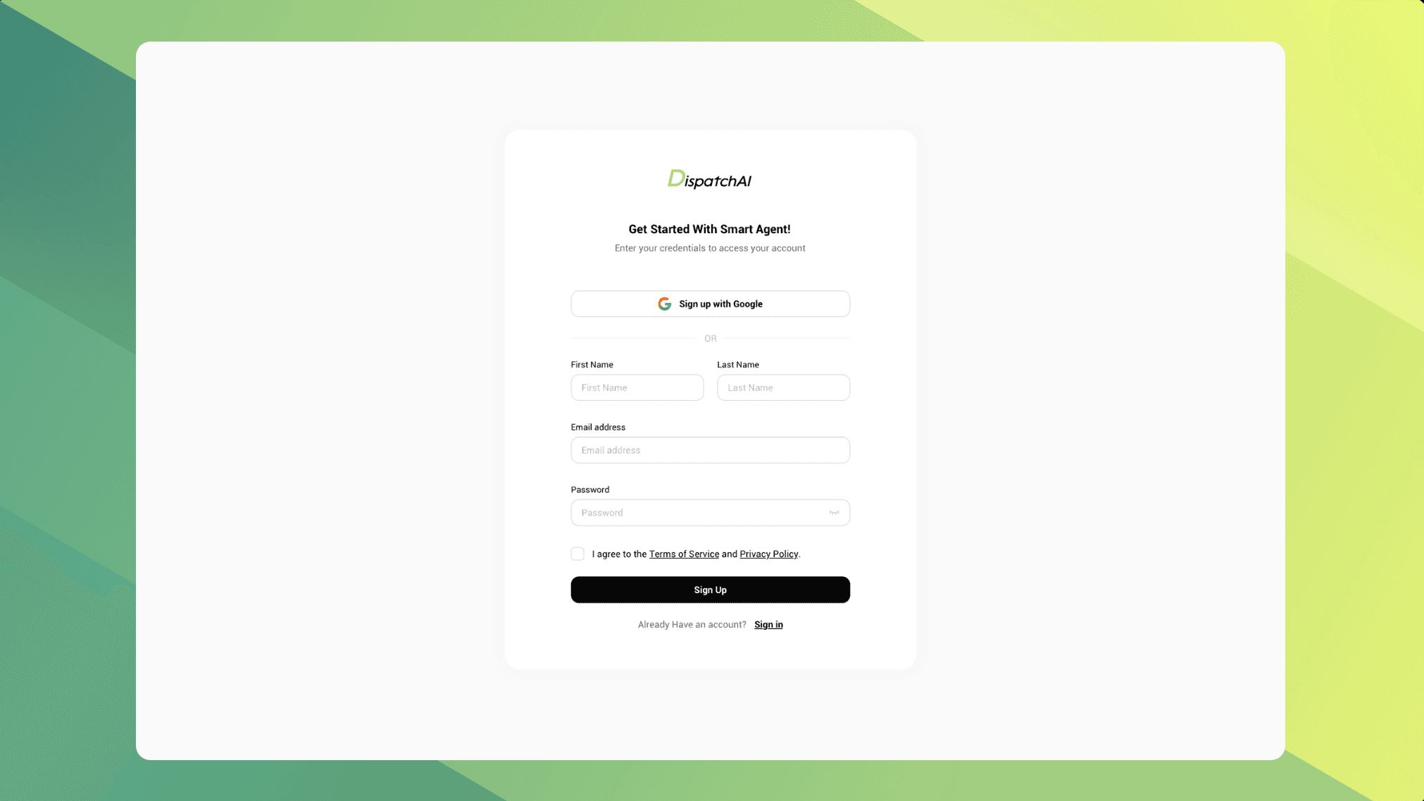 Sign Up